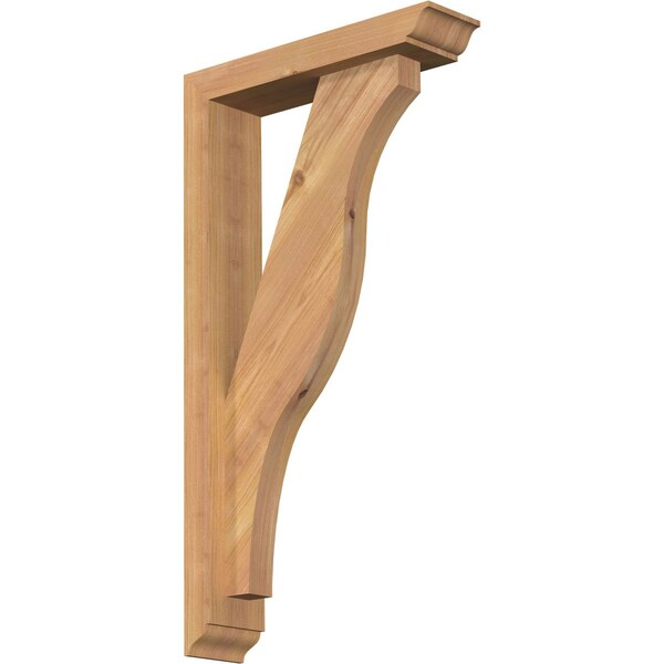 Ekena Millwork Funston Traditional Smooth Bracket w/ Offset Brace, Western Red Cedar, 3 1/2"W x 14"D x 26"H BKT0402X14X26FST01SWR - main